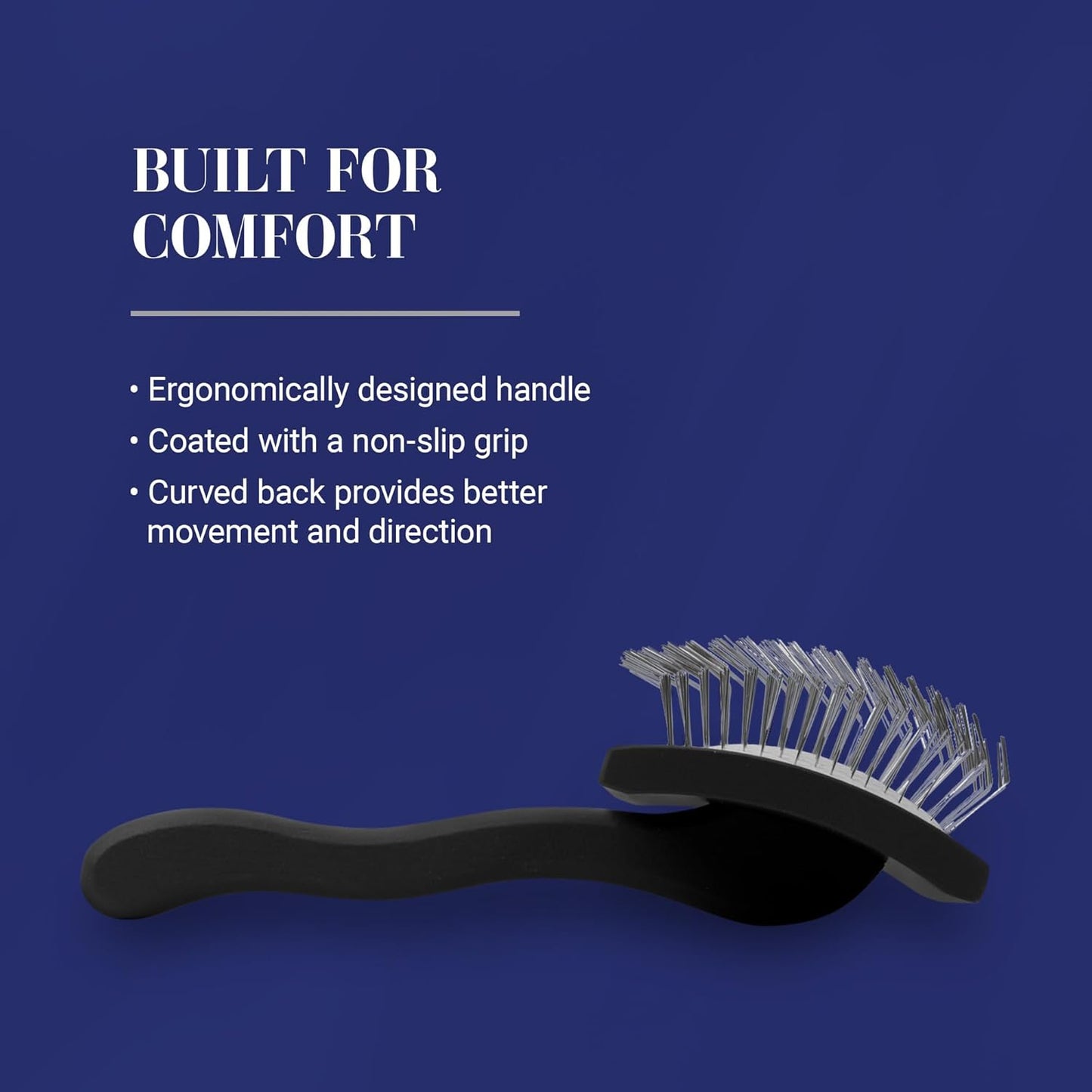 Big K Dog Slicker Brush for Dogs (Goldendoodles, Labradoodles, Poodles), Groom like a Professional, Fluff Detangle Style, Saves Time Energy, Black, Large